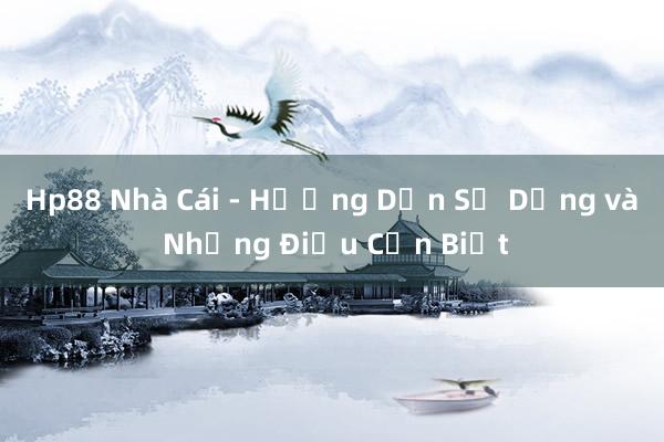 Hp88 Nhà Cái - Hướng Dẫn Sử Dụng và Những Điều Cần Biết