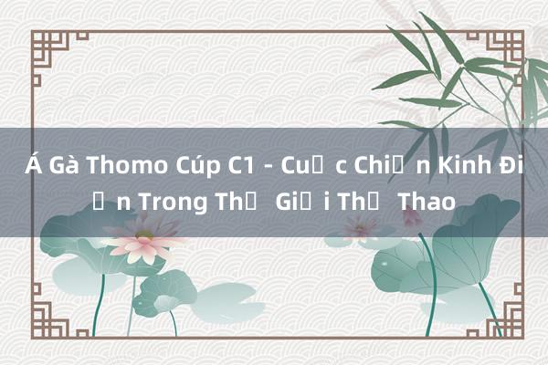 Á Gà Thomo Cúp C1 - Cuộc Chiến Kinh Điển Trong Thế Giới Thể Thao