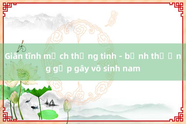 Giãn tĩnh mạch thừng tinh - bệnh thường gặp gây vô sinh nam