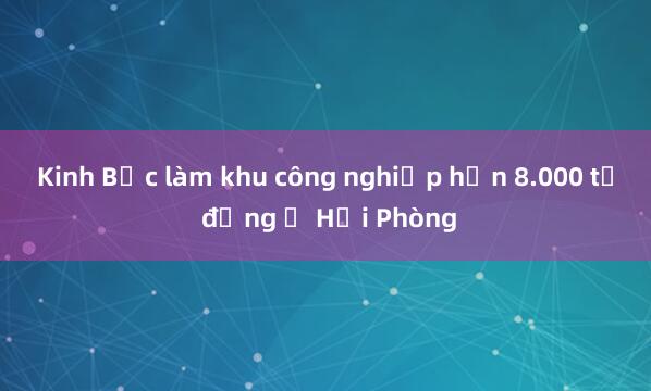 Kinh Bắc làm khu công nghiệp hơn 8.000 tỷ đồng ở Hải Phòng